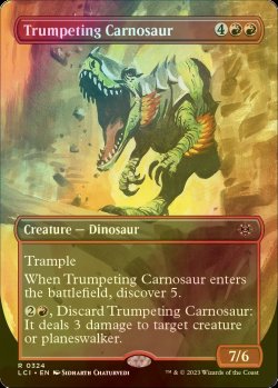 Photo1: [FOIL] Trumpeting Carnosaur (Borderless) 【ENG】 [LCI-Red-R]