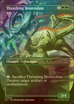 Photo1: [FOIL] Thrashing Brontodon (Borderless) 【ENG】 [LCI-Green-U]