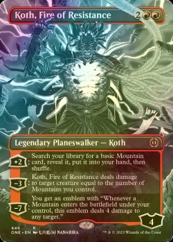 Photo1: [FOIL] Koth, Fire of Resistance No.446 (Borderless, Step-and-Compleat Foil) 【ENG】 [ONE-Red-R]