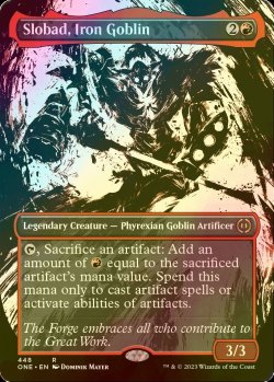 Photo1: [FOIL] Slobad, Iron Goblin No.448 (Borderless, Step-and-Compleat Foil) 【ENG】 [ONE-Red-R]
