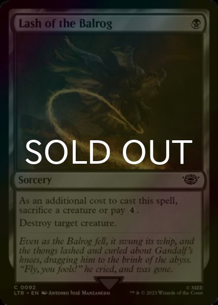 Photo1: [FOIL] Lash of the Balrog 【ENG】 [LTR-Black-C] (1)