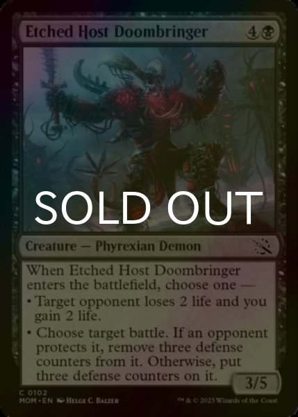 Photo1: [FOIL] Etched Host Doombringer 【ENG】 [MOM-Black-C] (1)
