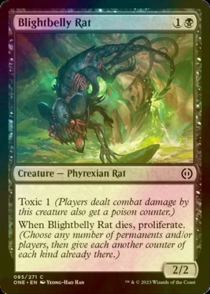 Photo1: [FOIL] Blightbelly Rat 【ENG】 [ONE-Black-C] (1)