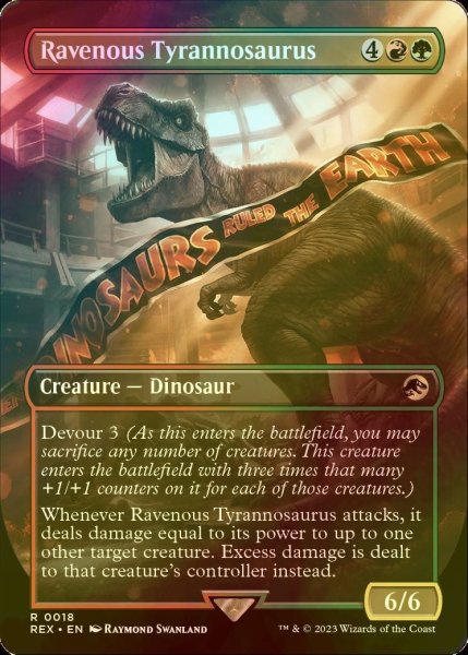 Photo1: [FOIL] Ravenous Tyrannosaurus (Borderless) 【ENG】 [REX-Multi-R] (1)