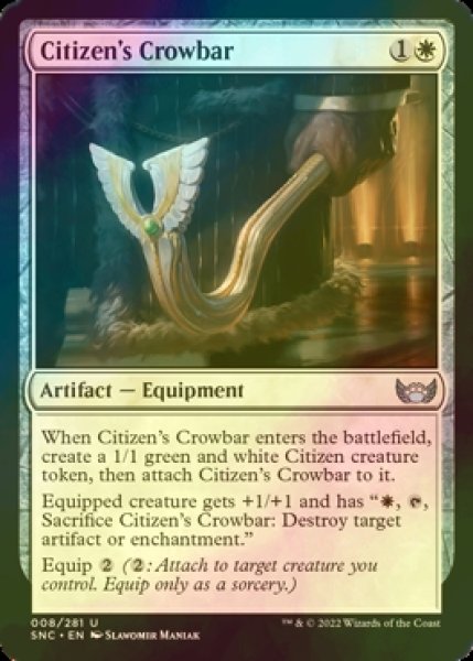 Photo1: [FOIL] Citizen's Crowbar 【ENG】 [SNC-White-U] (1)